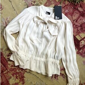 The Kooples Ruffled Cream Blouse NWT